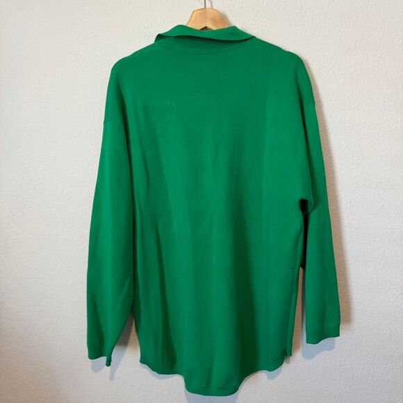 Aritzia Wilfred Free Kelly Green Ronnie Button Down Sweater Women's Size Medium - Picture 4 of 7